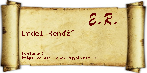Erdei René névjegykártya